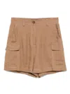 Lorena Antoniazzi Ramie Shorts In Brown