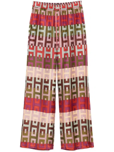 LORENA ANTONIAZZI LORENA ANTONIAZZI RED SILK TROUSERS