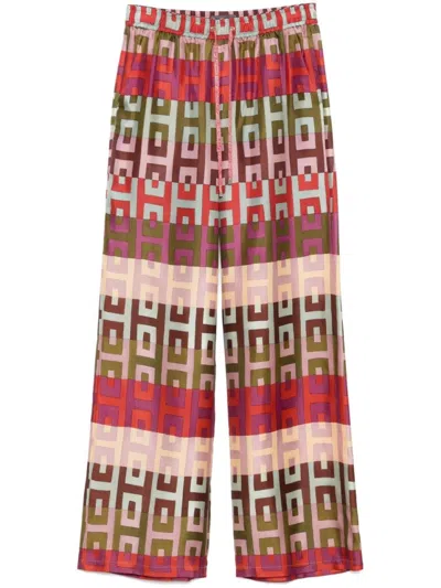 Lorena Antoniazzi Red Silk Trousers