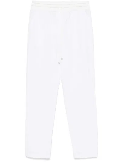 LORENA ANTONIAZZI RELAXED FIT WHITE TROUSERS WITH DRAWSTRING WAIST