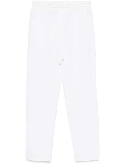 LORENA ANTONIAZZI LORENA ANTONIAZZI RELAXED FIT WHITE TROUSERS WITH DRAWSTRING WAIST