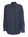 Lorena Antoniazzi Reversible Padded Denim Shirt In Blue