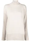 Lorena Antoniazzi Ribbed-knit Cashmere Jumper In Nude