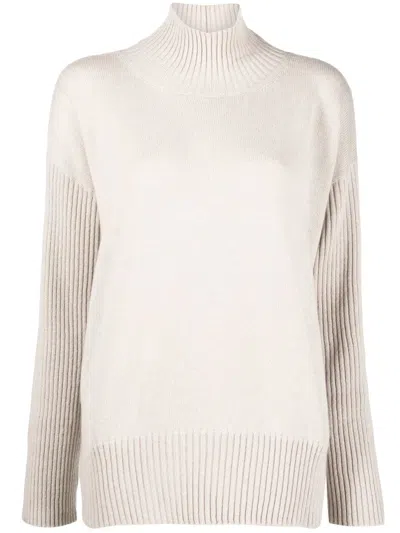 Lorena Antoniazzi Ribbed-knit Cashmere Jumper In Nude