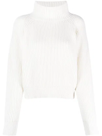 Lorena Antoniazzi Ribbed-knit High-neck Jumper In White