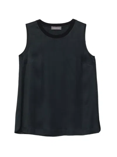Lorena Antoniazzi Ribbed-collar Top In Black