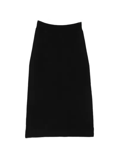 Lorena Antoniazzi Ribbed-knit Star-patch Midi Skirt In Black
