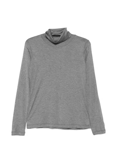 Lorena Antoniazzi Roll-neck Long-sleeve T-shirt In Gray
