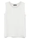 Lorena Antoniazzi Light Grey Satin Tank Top In White
