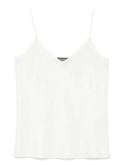 Lorena Antoniazzi Top In Satinoptik In White