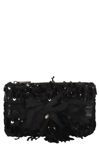 Lorena Antoniazzi Sequin Clutch In Black