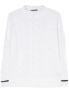 Lorena Antoniazzi Sequin-embellished Cable-knit Jumper In White
