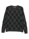 Lorena Antoniazzi Sequin-embellished Check Sweater In Black