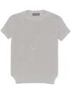 Lorena Antoniazzi Sequin-embellished T-shirt In Grey
