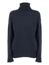 Lorena Antoniazzi Sequin-embellished Turtleneck Sweater In Blue