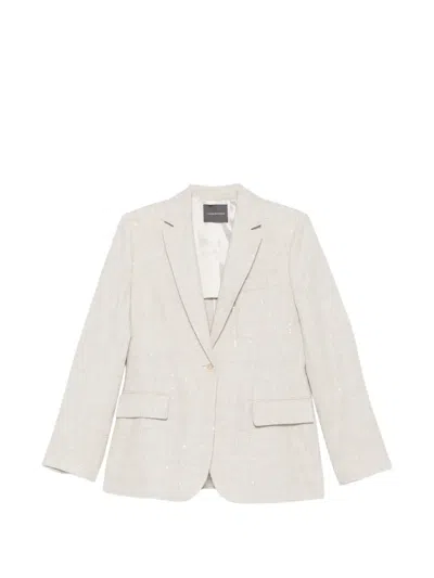 Lorena Antoniazzi Sequin Single-breasted Blazer In Neutral