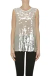 Lorena Antoniazzi Sequined Top In Silver