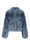 Lorena Antoniazzi Shearling Jacket In Blue