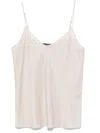 Lorena Antoniazzi Beige Tank Top With Adjustable Straps In White