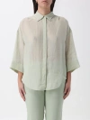 Lorena Antoniazzi Camp-collar Linen-blend Shirt In Green