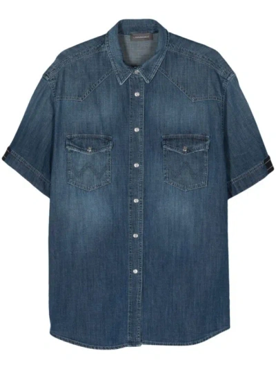 Lorena Antoniazzi Short-sleeve Denim Shirt In Blue