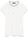 Lorena Antoniazzi Short Sleeve T-shirt With Subtle Star Embellishment In White