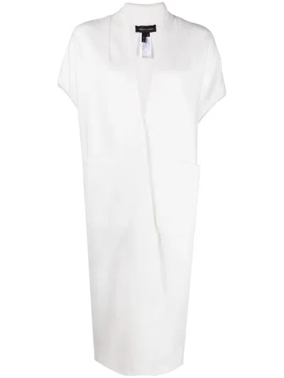 Lorena Antoniazzi Short-sleeve Wool Cardi Coat In White