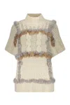 Lorena Antoniazzi Short-sleeved Turtleneck Sweater In Ivory