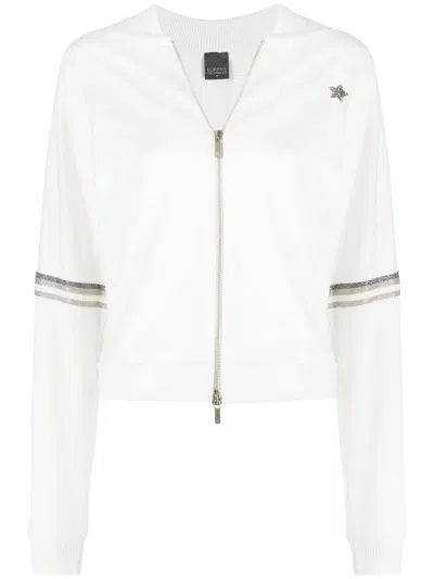 Lorena Antoniazzi Side-stripe Zip-up Track Jacket In White