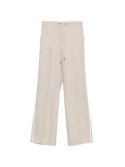 Lorena Antoniazzi Side-stripe Drawstring Trousers In Neutral