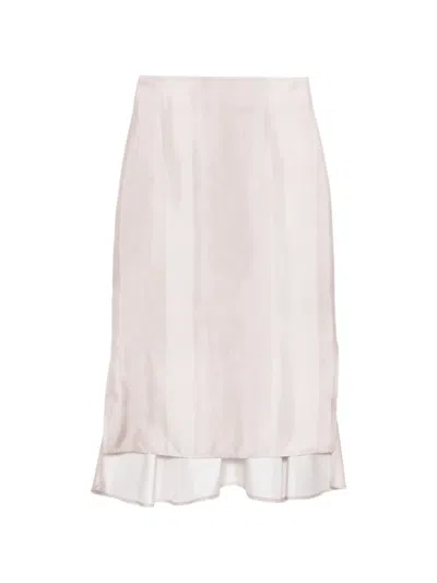 Lorena Antoniazzi Silk Midi Skirt In Neutral