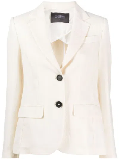 Lorena Antoniazzi Single-breasted Fitted Blazer In Weiss