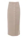 Lorena Antoniazzi Denim Skirt In Beige