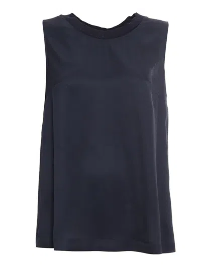 Lorena Antoniazzi Sleeveless Blouse In Textile Blend In Black