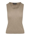 Lorena Antoniazzi Sleeveless Ribbed-knit Top In Nude