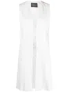 Lorena Antoniazzi Sleeveless V-neck Coat In White
