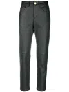 Lorena Antoniazzi Slim-cut Leather Trousers In Grün