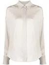 Lorena Antoniazzi Spread-collar Long-sleeved Shirt In Nude