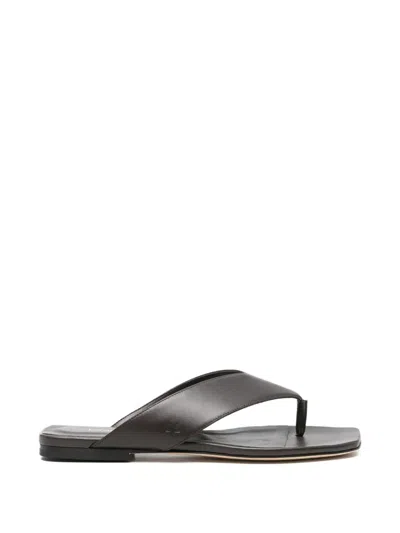 Lorena Antoniazzi Square-toe Flat Sandals In Black