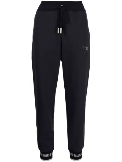 Lorena Antoniazzi Star-detail Cotton Track Pants In Blue