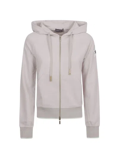Lorena Antoniazzi Star-detail Zip-up Cotton Hoodie In Gray