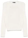 Lorena Antoniazzi Textured Star Pattern Knit Turtleneck Sweater In White
