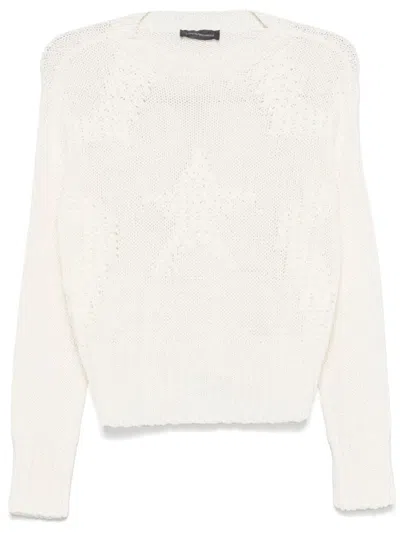 Lorena Antoniazzi Star-jacquard Sweater In White