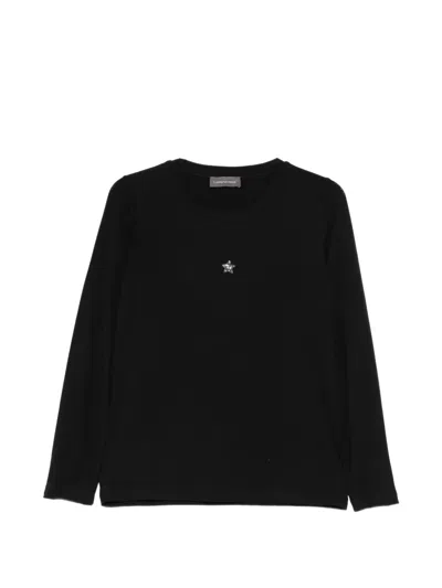 Lorena Antoniazzi Star-patch Long-sleeve T-shirt In Black