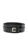 Lorena Antoniazzi Stitched Buckle Belt In Black