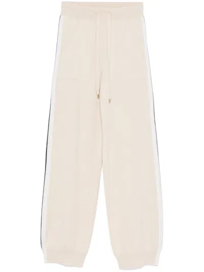 Lorena Antoniazzi Stripe-detail Track Pants In Neutrals