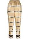 Lorena Antoniazzi Stripe-print Cropped Trousers In Neutrals