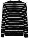 Lorena Antoniazzi Striped Cotton Blend Jumper In Blue