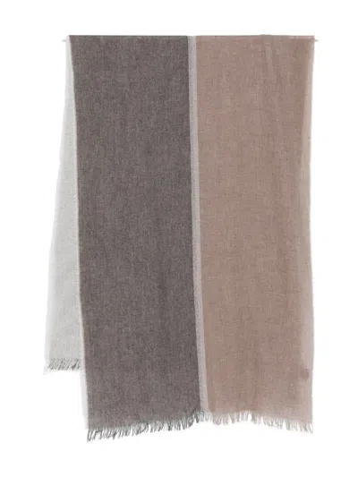 Lorena Antoniazzi Striped Fringed Scarf In Multi