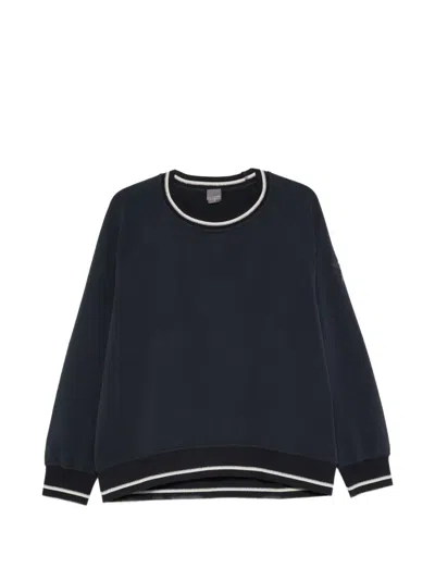 Lorena Antoniazzi Stripe-trim Raglan-sleeve Sweater In Blue